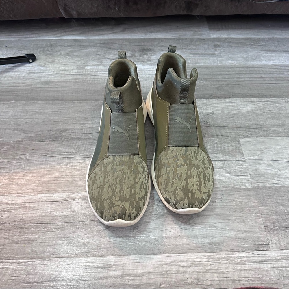 Puma Green Camouflage High-Top Sneakers